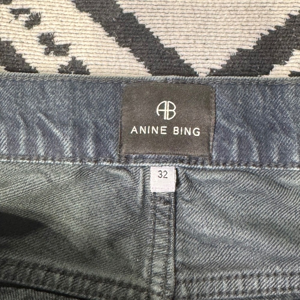 ANINE BING Roy Mid Rise Relaxed Straight Leg Denim Jeans Dark Wash Size 32 - Picture 6 of 9